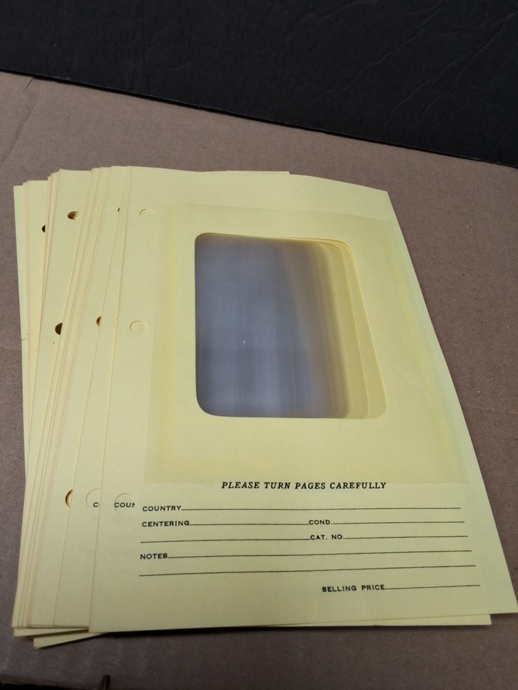 50 Unused Stamps Number 3 Counter Sheets 5 1/2" x 8 1/2" Yellow See Thru