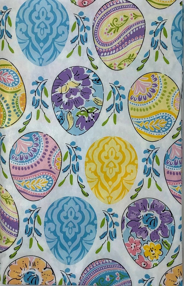 Spring Easter Flannel Backed Vinyl Tablecloths. Round, Oblong, Square