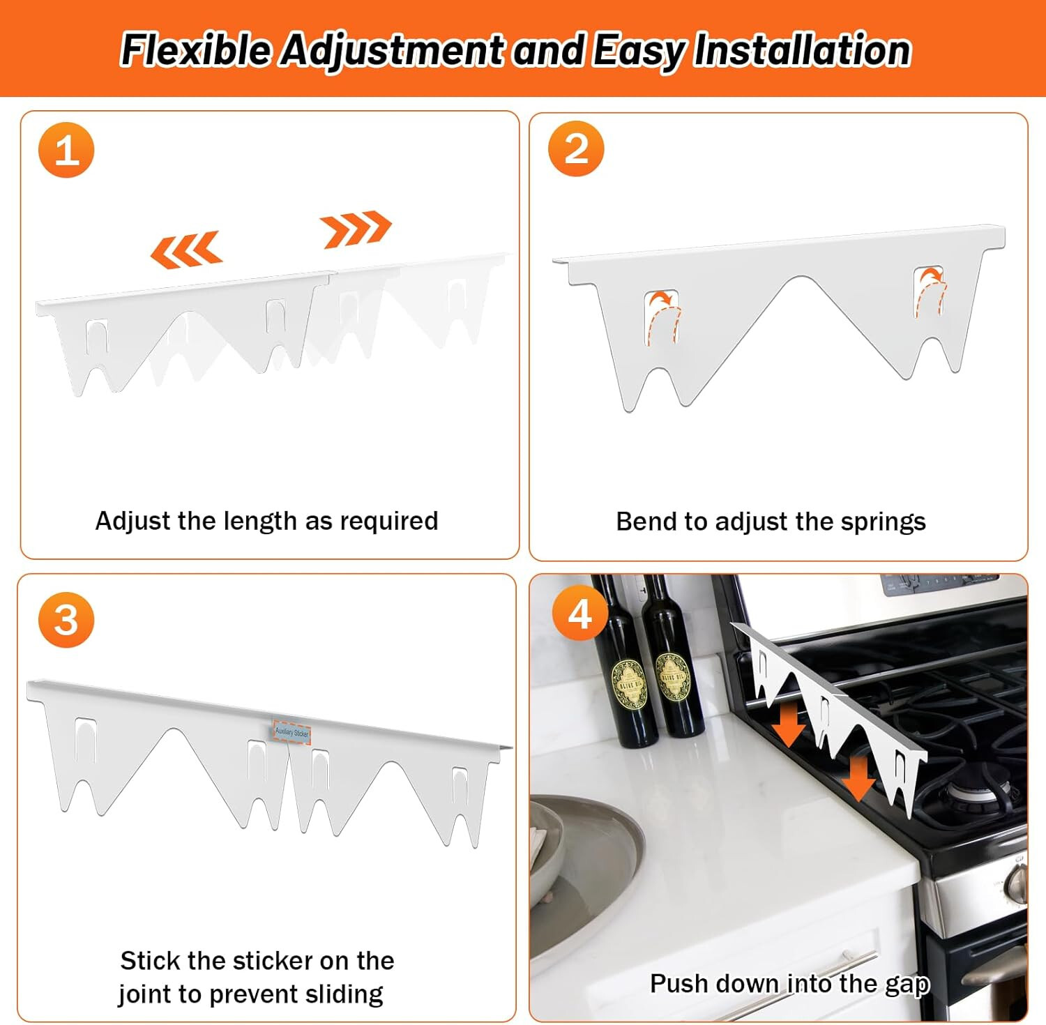 Stove Guard for Kitchen Oven Gap Between Stovetop and Counter 13.8'' to 27.5''