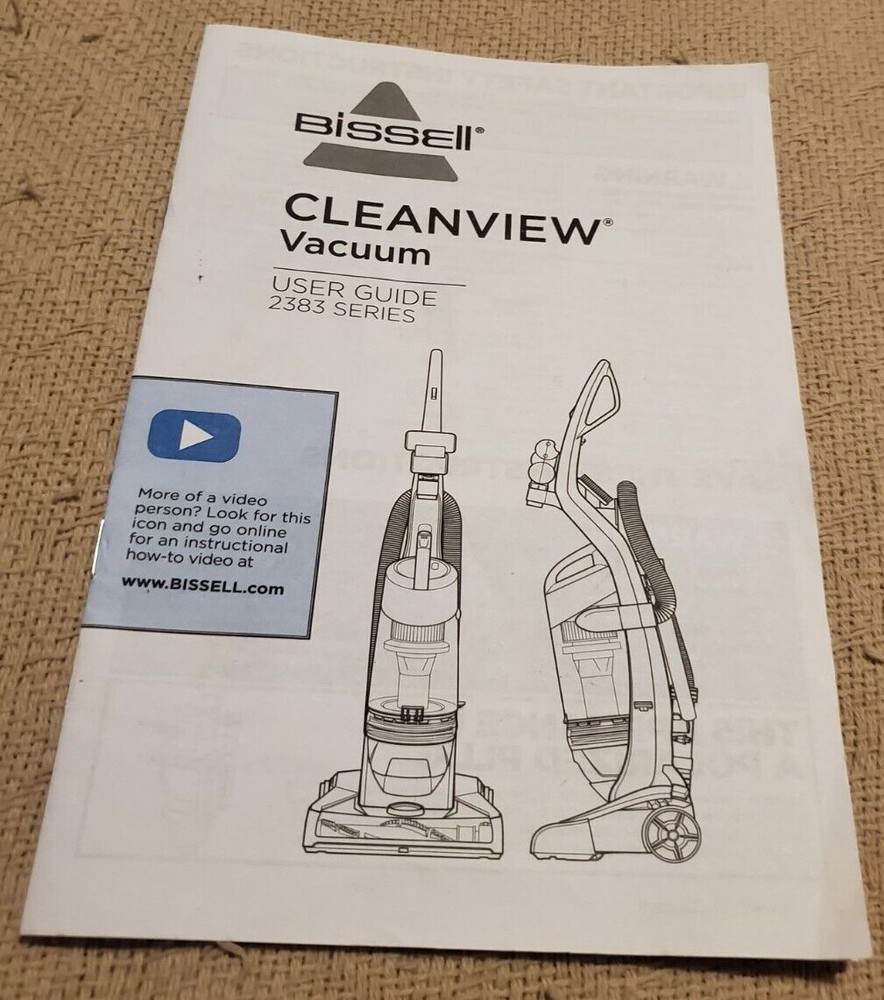 Bissell Cleanview Vacuum User Guide 2383 Series