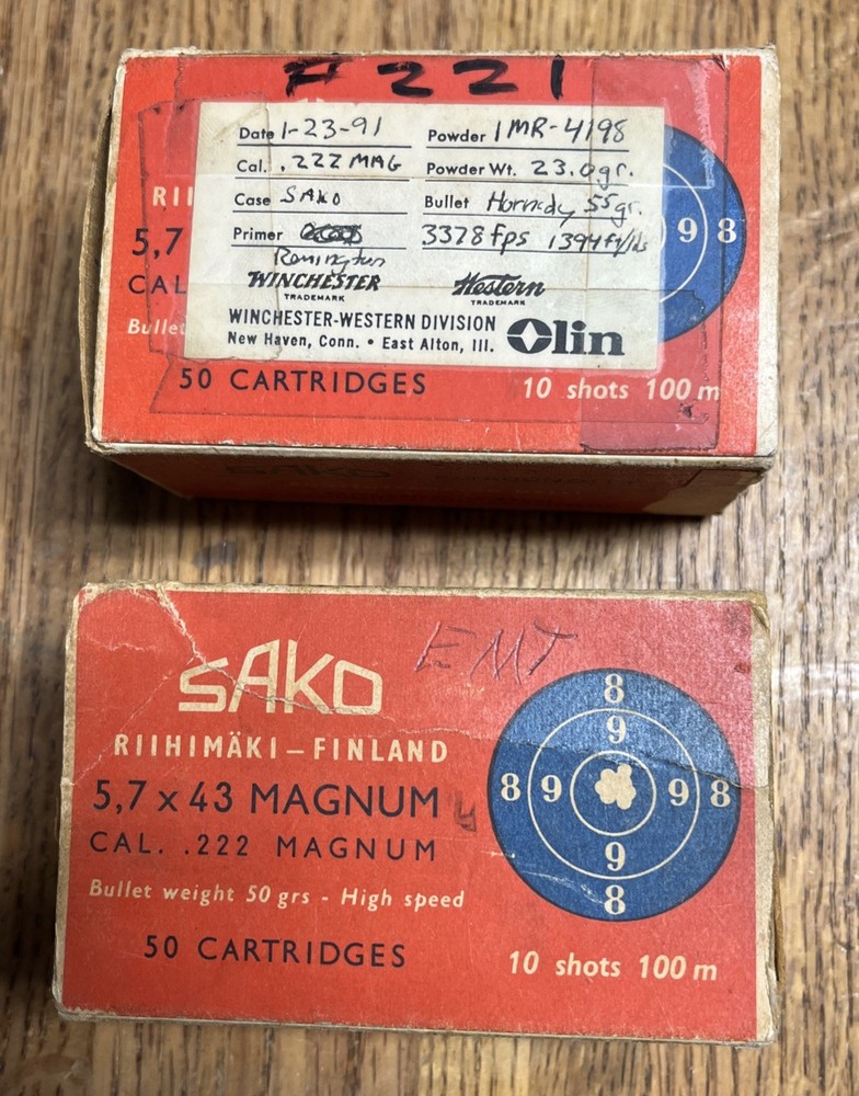 Sako 222 Magnum Empty Ammo Boxes