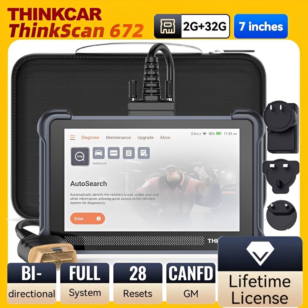 THINKSCAN 672 OBD2 Scanner Car FCA Code Bidirectional Diagnostic Tool 2026 USA