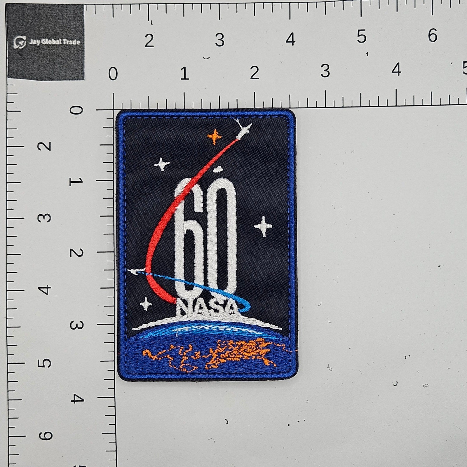NASA 60th Anniversary Patch Navy Blue Embroidered Hook and Loop Tactical