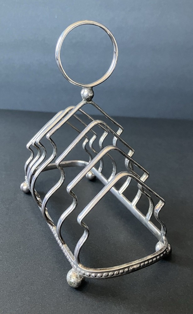 Antique Victorian Style Silverplated Ornate Toast Rack Holder