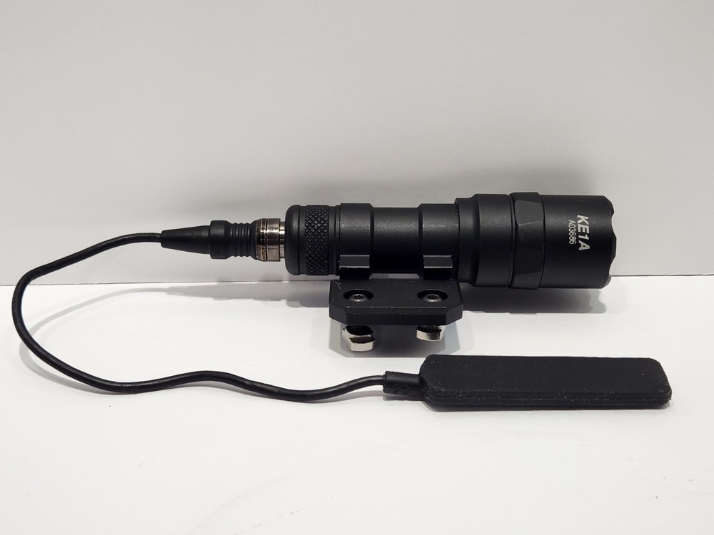 KETA Tactical Flashlight w/ Pressure Switch & Rail Mount – Tested & Working –...