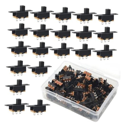 100 PCS 0. 5A 50V DC 3 Pin On/Off 2 Position Panel Mount Slide Switch Micro