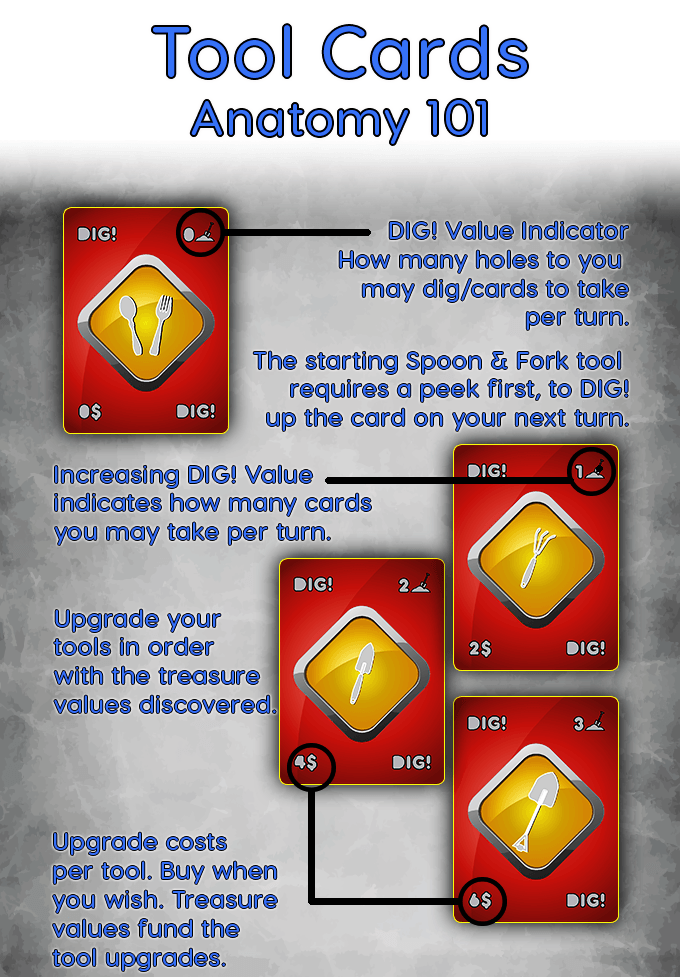 DIG! - 3 Individual Game Decks - Fast & Fun