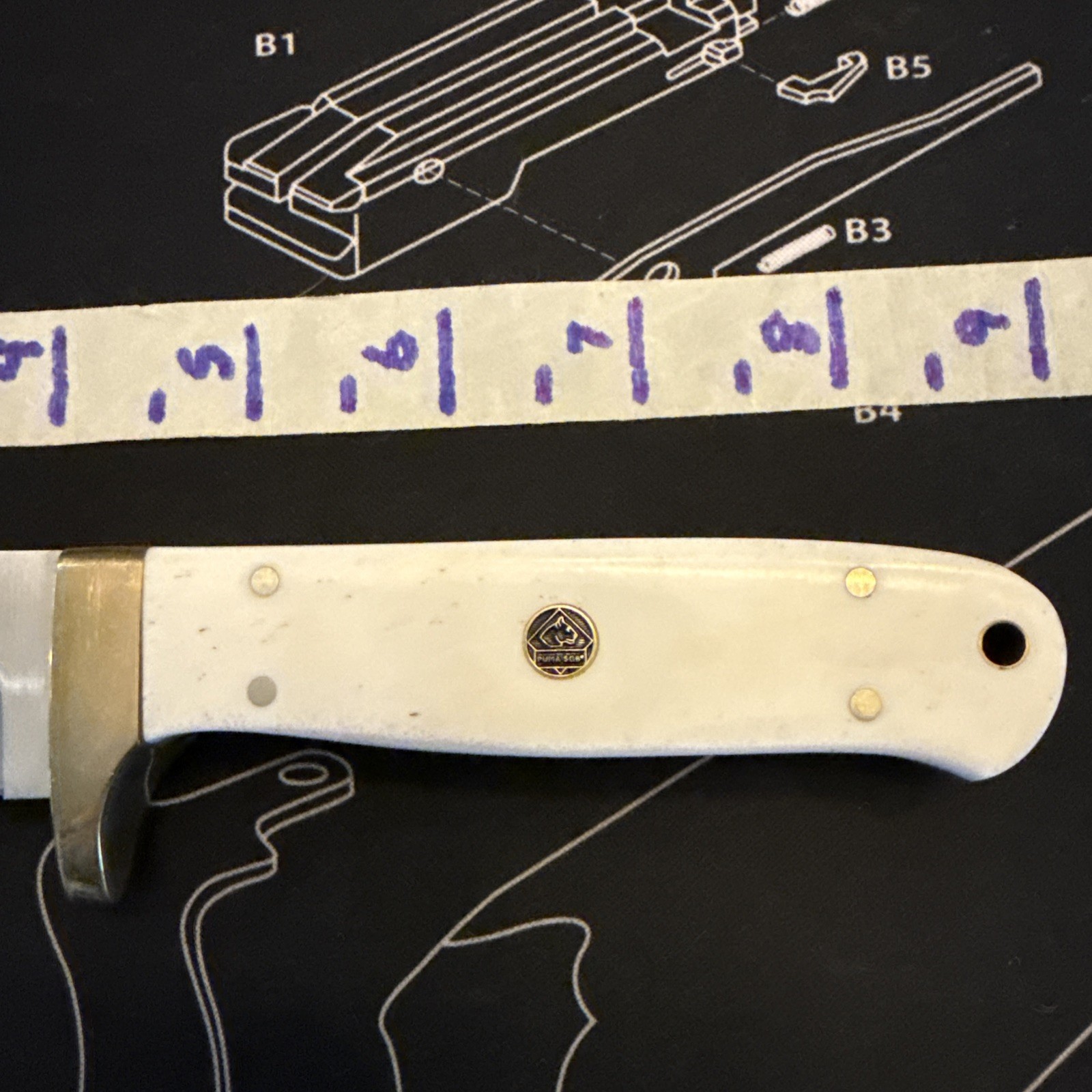 Puma SGB Elk Hunter, Smooth White Bone, German Steel, Hunting Knife, 68116050T