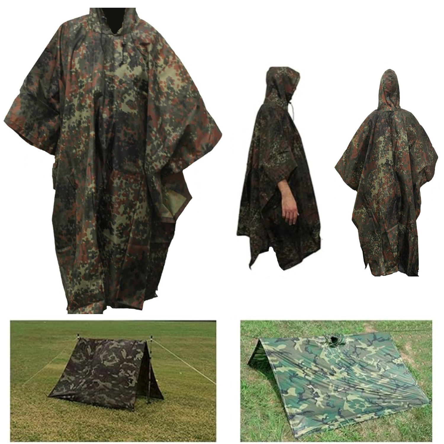 Shooters Gate Waterproof Rip-Stop Military G.I. Style Poncho/Tent/Shelter - GFC