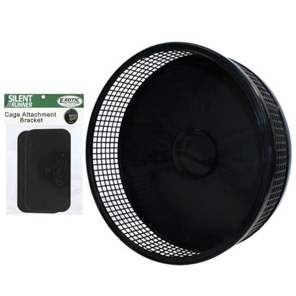 Silent Runner Pro | Sugar Glider Exercise Wheel Black with Attachment