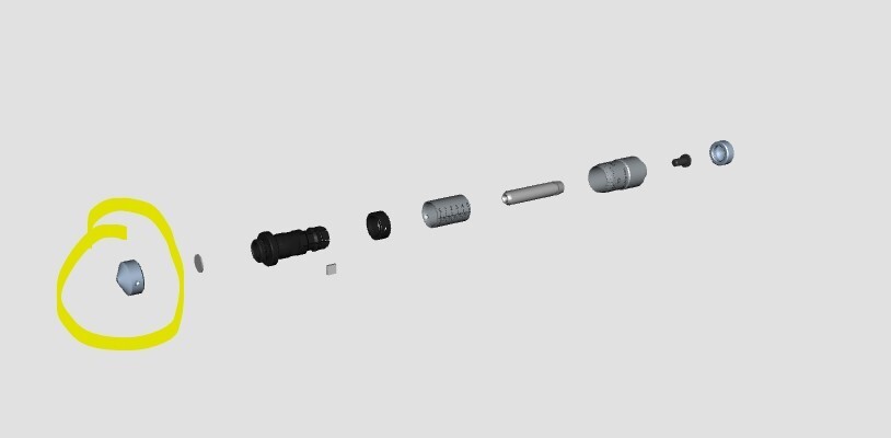 Starrett PT07348 End Cap ONLY for 823 Inside Micrometer Head