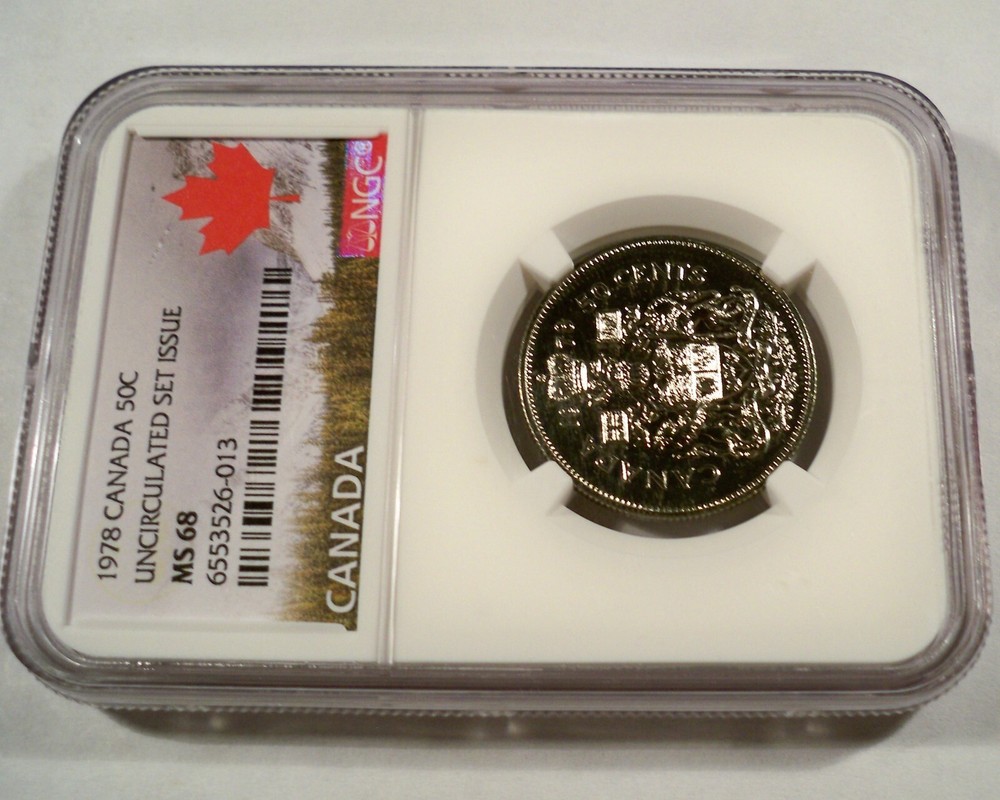 1978 CANADA NGC MS68 HALF DOLLAR 50c MS 68