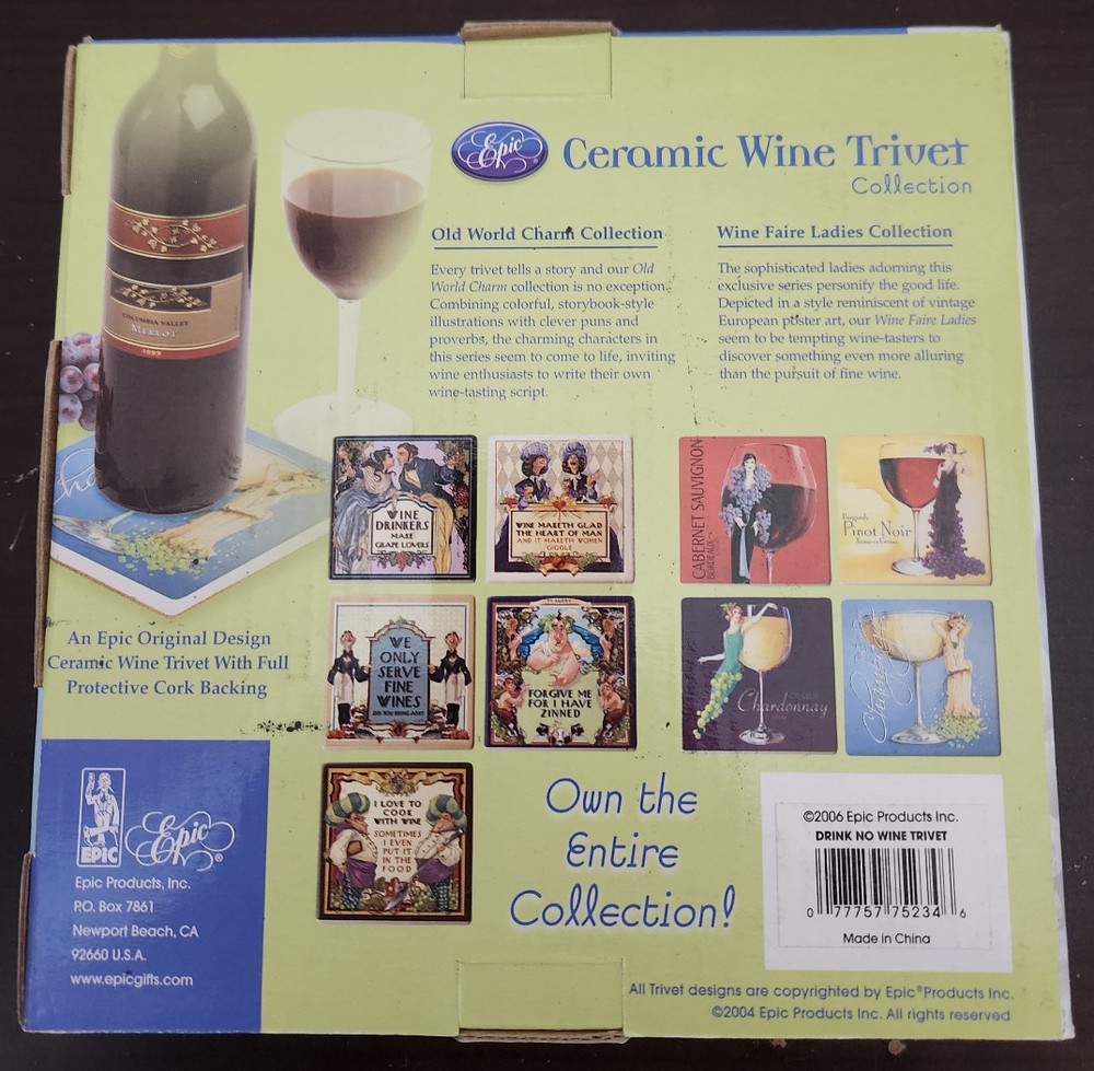 Epic Ceramic Trivet No Wine Before It's Time