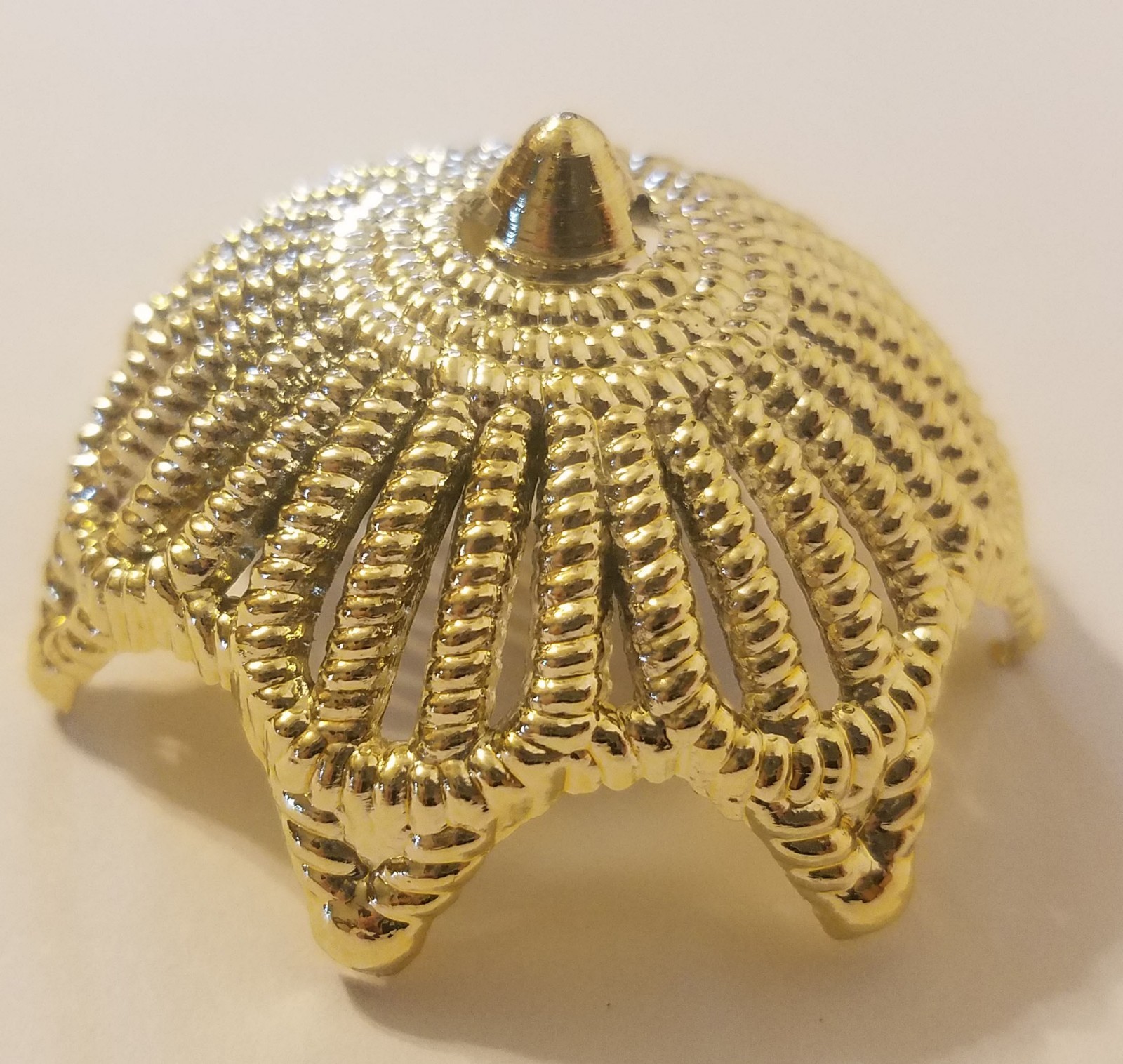 Lot of 12 Gold Filigree 2" Ornament Crowns Caps Tops Christmas Craft Supplies