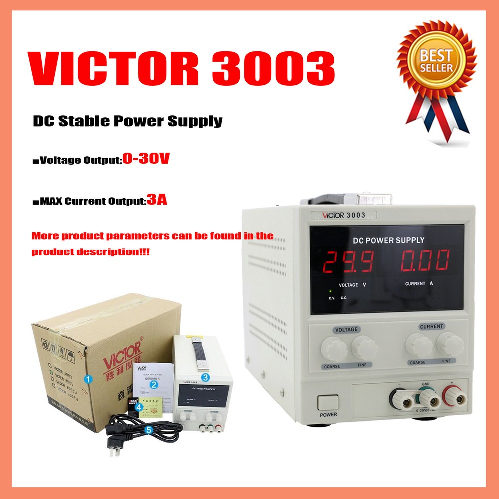 VICTOR 3003/3005 Bench DC Power Supply Single Output Adjustable continuously✦Kd