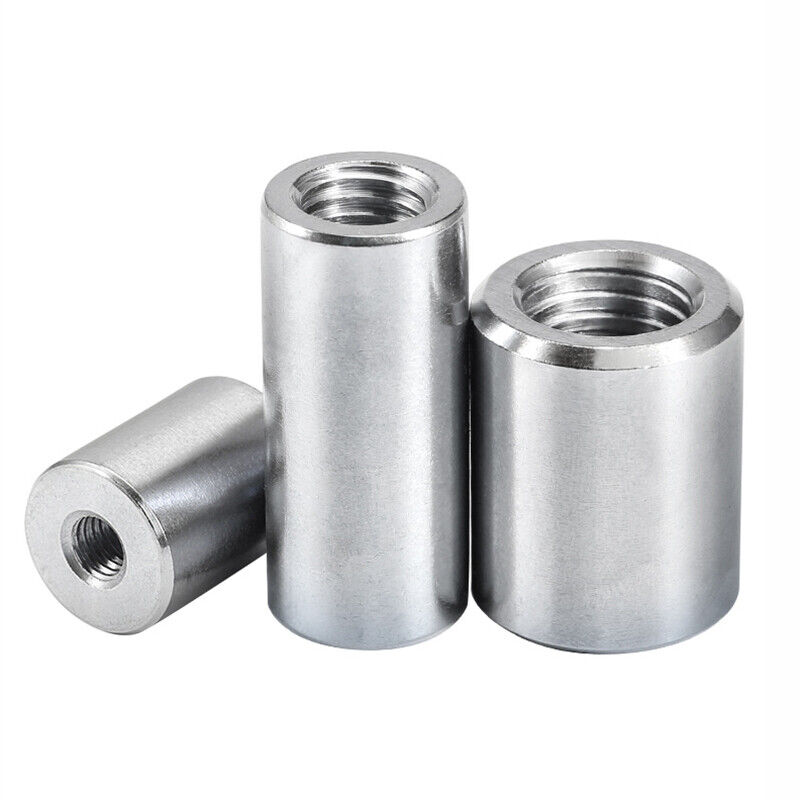 M2-M20 304 Stainless Steel Round Coupling Connector Nuts Threaded Insert Joint