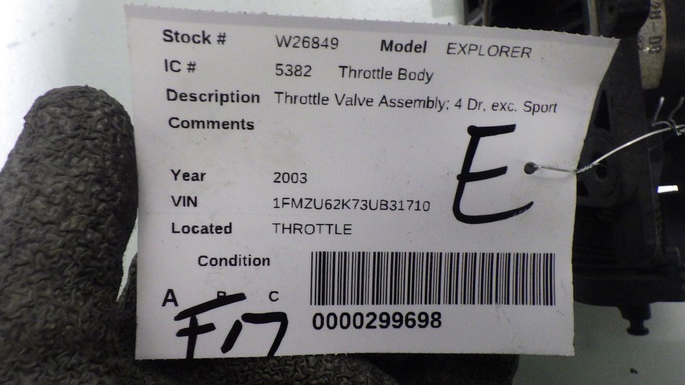 03 FORD EXPLORER Throttle Body