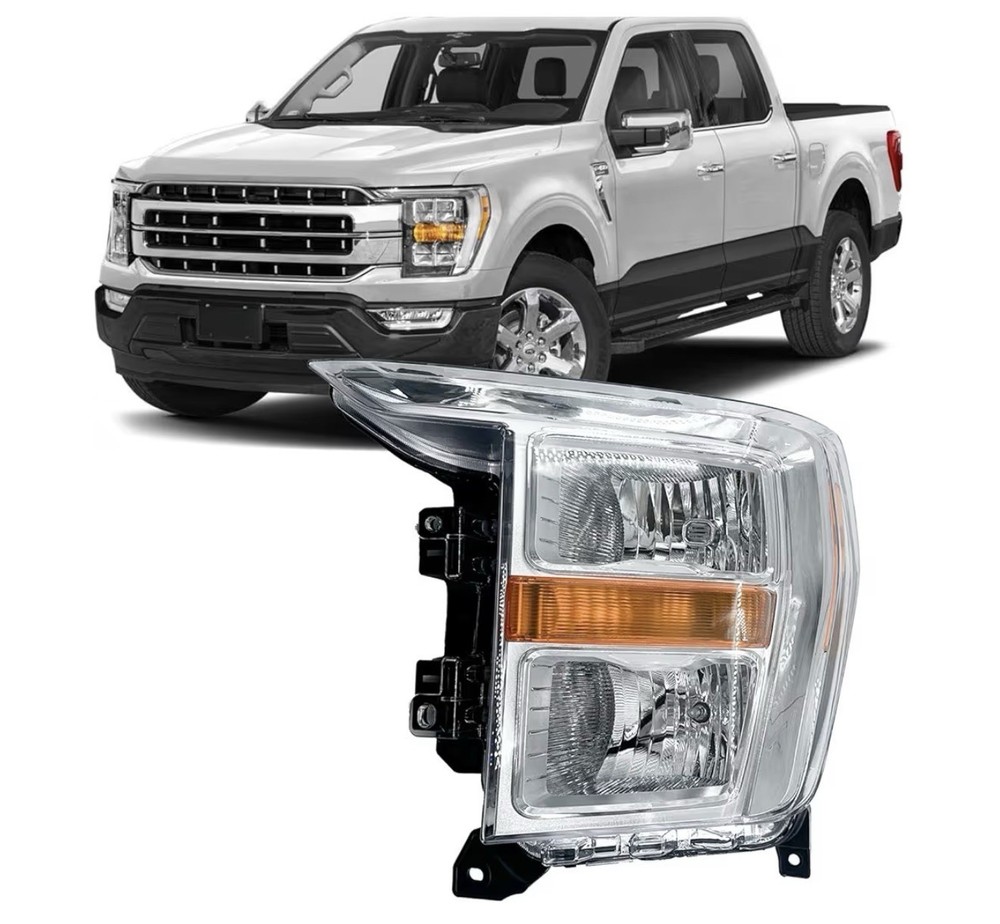 Halogen Headlight Left Driver Side Compatible with 2021 - 2023 Ford F150