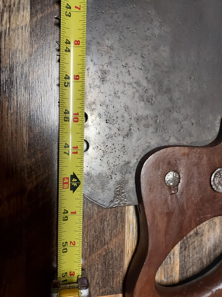 WARRANTED SUPERIOR 48 " LOGGING SAW WITH HOLES FOR ADDITIONAL HANDLE SHARP USED