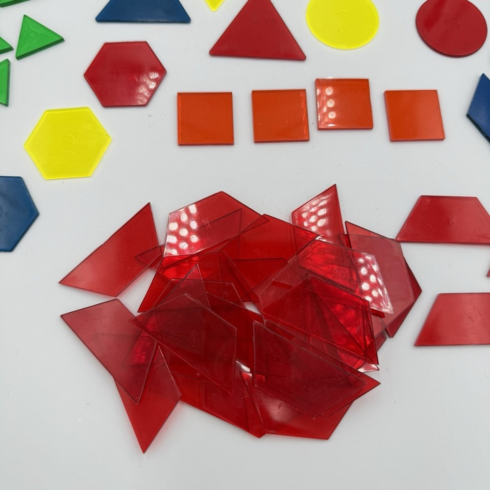 Translucent Geometric Shapes Geometry 65 Pieces Math Homeschool Light Table