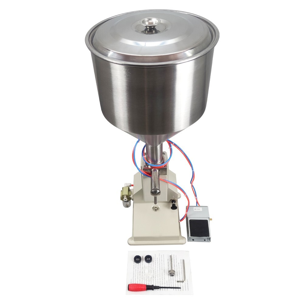Pneumatic Paste and Liquid Filling Machine 5-50ML Hopper Capacity 10L