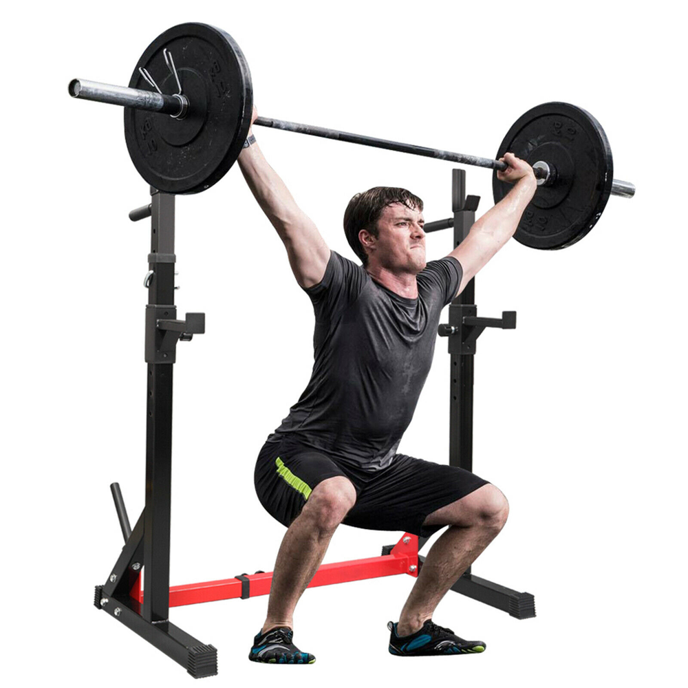 Multi-function Home Fitness Adjustable Barbell Stand Squat Bench Press Trainer