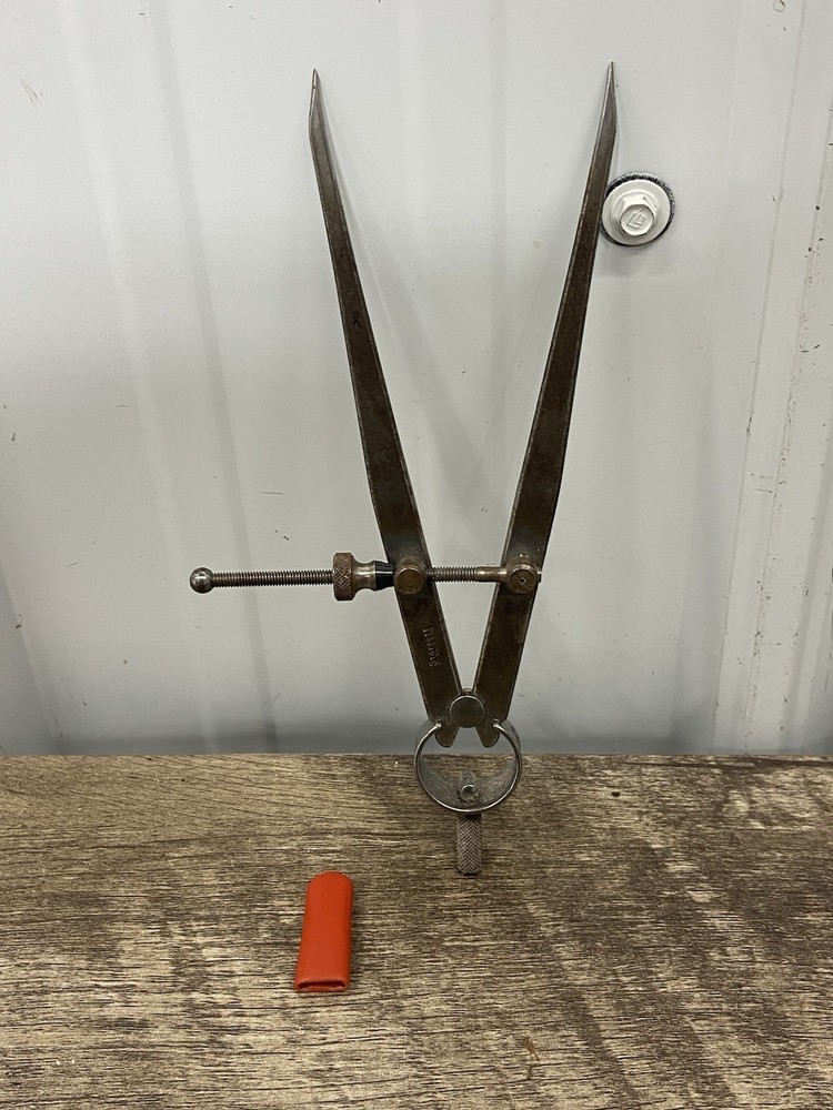 STARRETT No. 83A-6 6" Spring Divider with Flat Legs - Solid Nut - USA