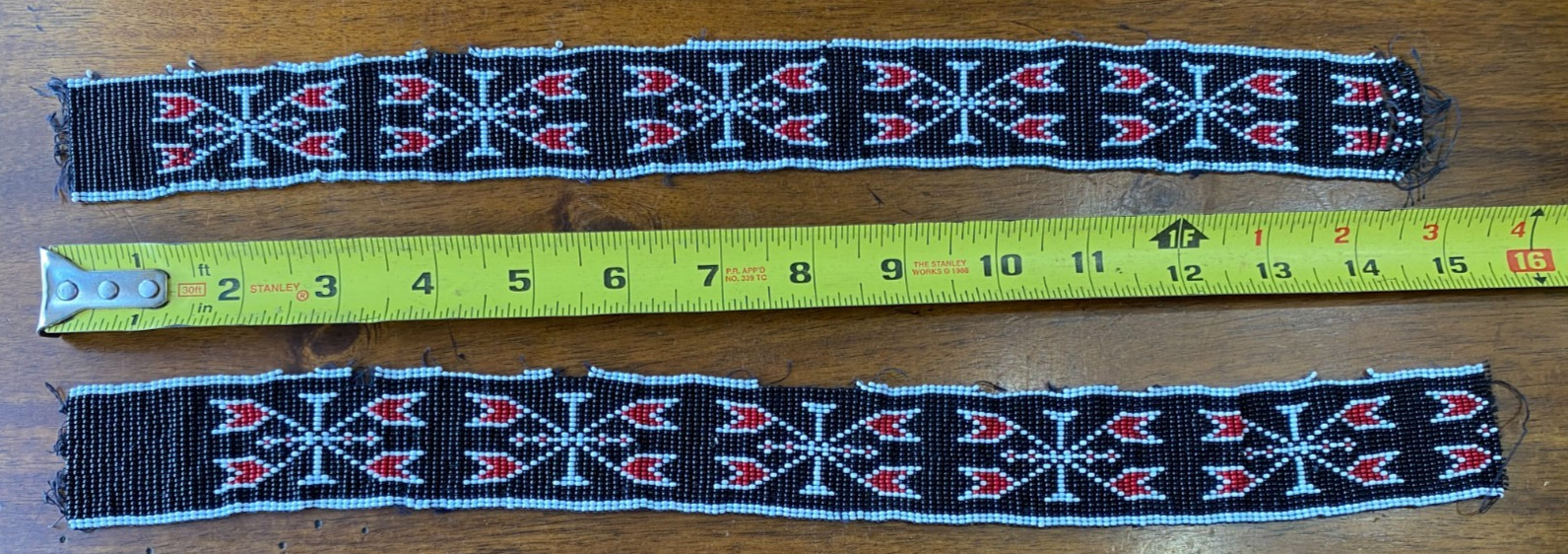 Vintage Hand Made Native American Beaded Sash Strips Lakota Sioux Ceremonial