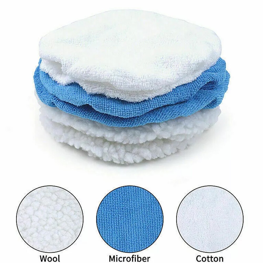 Car Polisher Buffer Sander Polishing Machine Kit Waxing Tool 5" Buffing Pad Set
