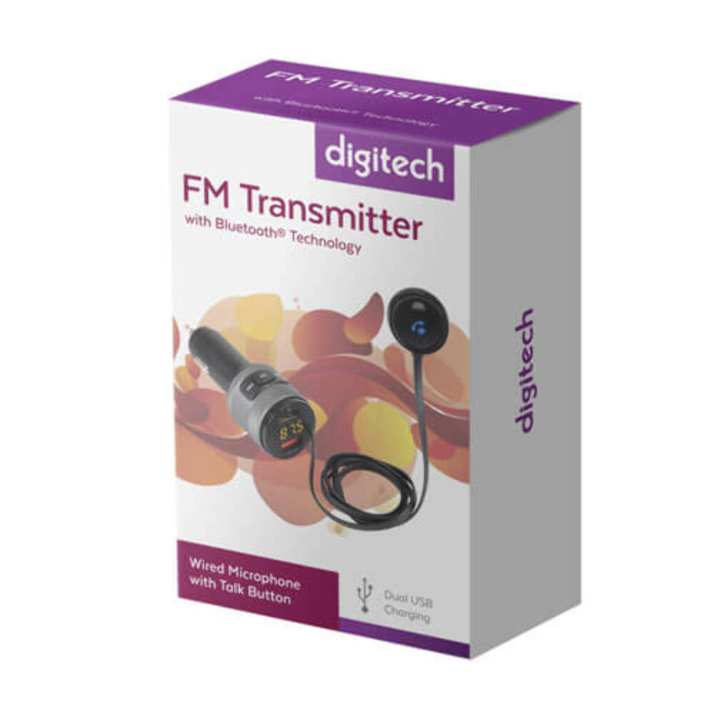 Digitech Durable FM Transmitter With Bluetooth Technology USB And Mic Extension