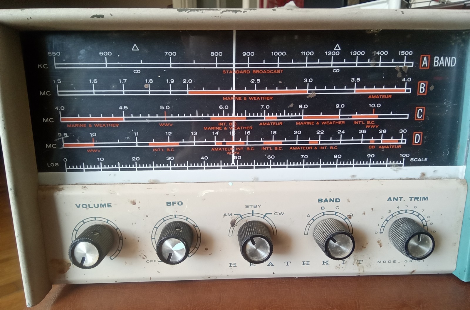 Heathkit GR91 Tube Shortwave Receiver General Coverage 4 Band HF Radio SHIPSFREE