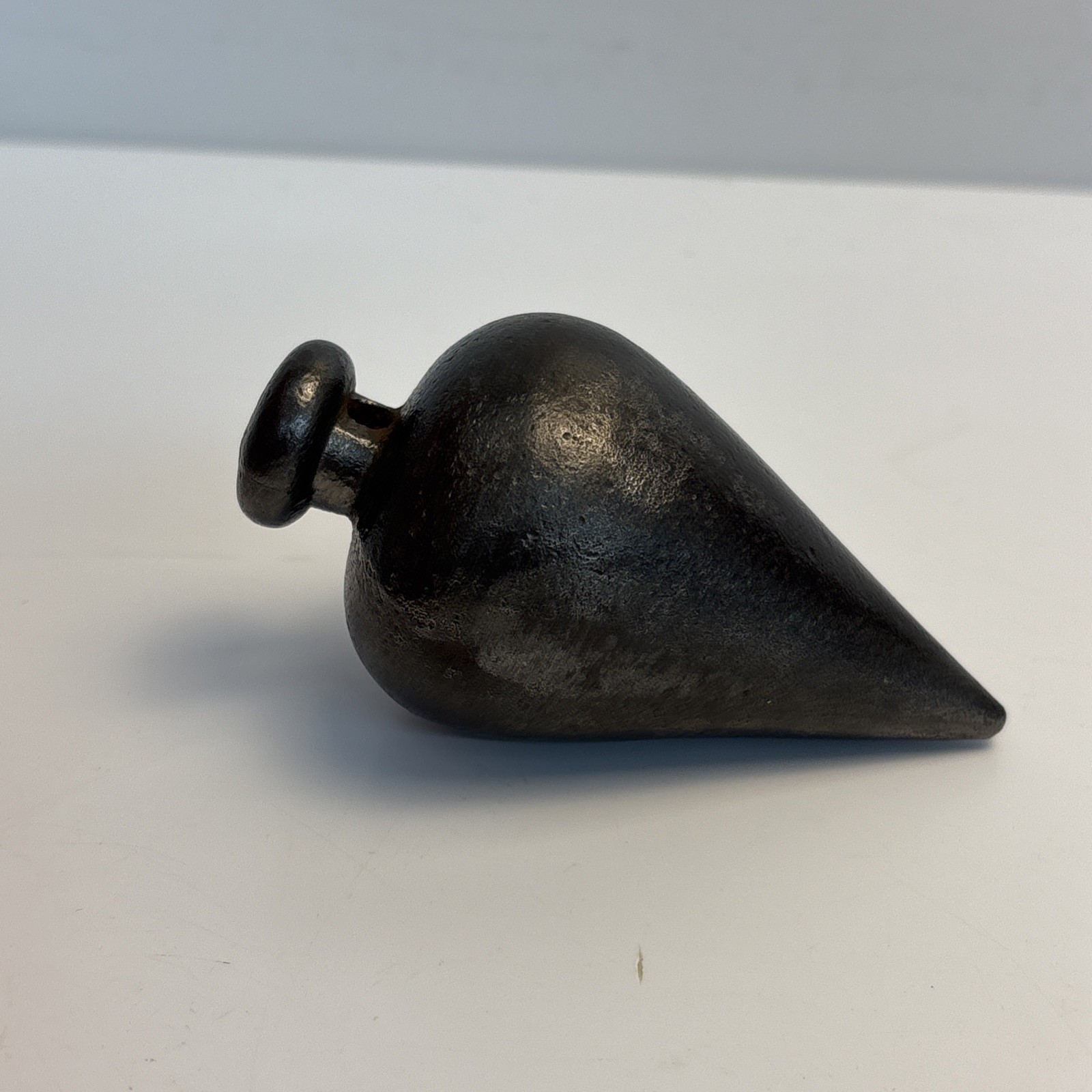 Antique Large Iron Plumb Bob 1 Lb 2 Oz 3 1/2 Inch Masonry Tool