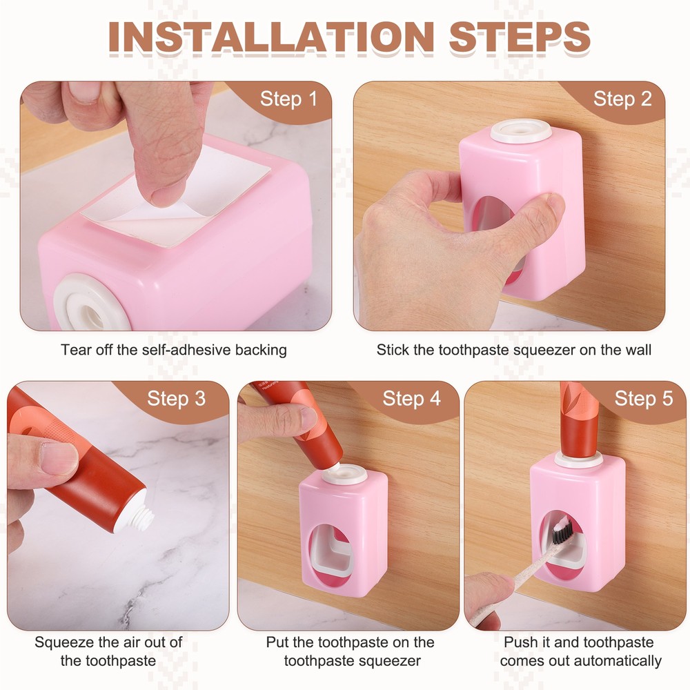 2 Pcs Single Slot Design Self-Adhesive Toothpaste Dispenser(Green)
