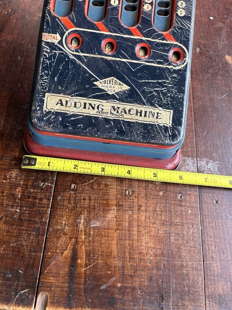 Vintage Wolverine Adding Machine Made In U.S.A. Used Condition