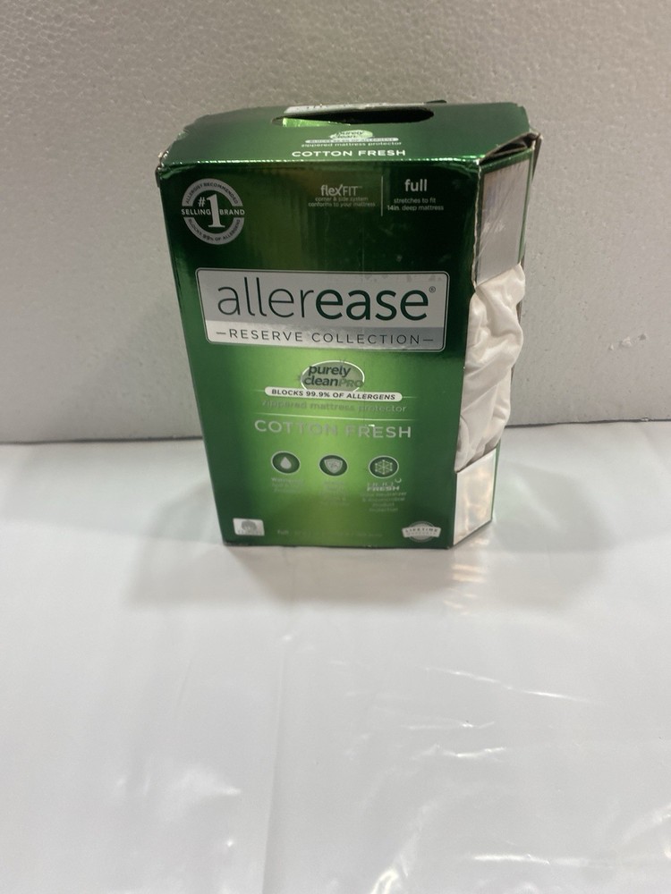 ALLEREASE Cotton Fresh Zippered Mattress Protector Full Size White Waterproof