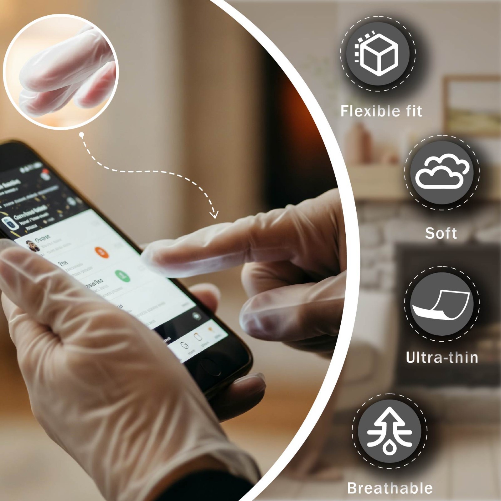 M / L Size Clear TPE Food Service Disposable Gloves Powder Free 200 400pcs