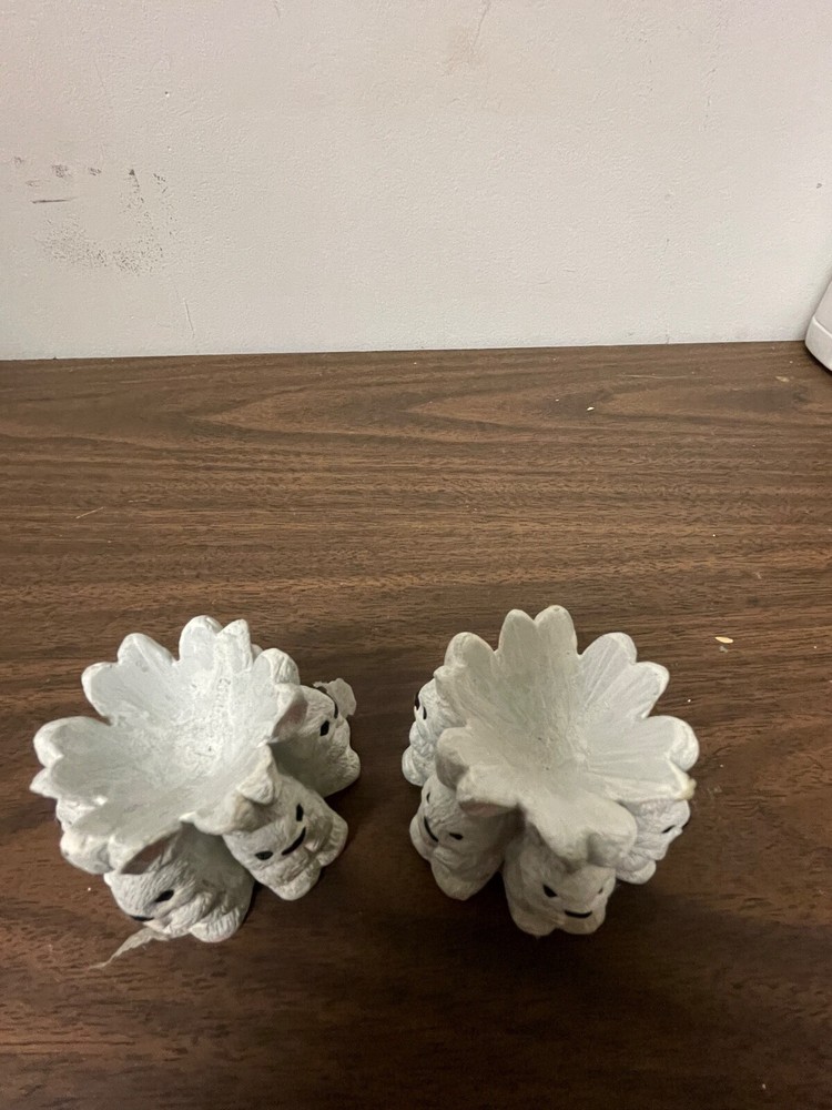Pair Of Ceramic Easter Bunny Egg Holder