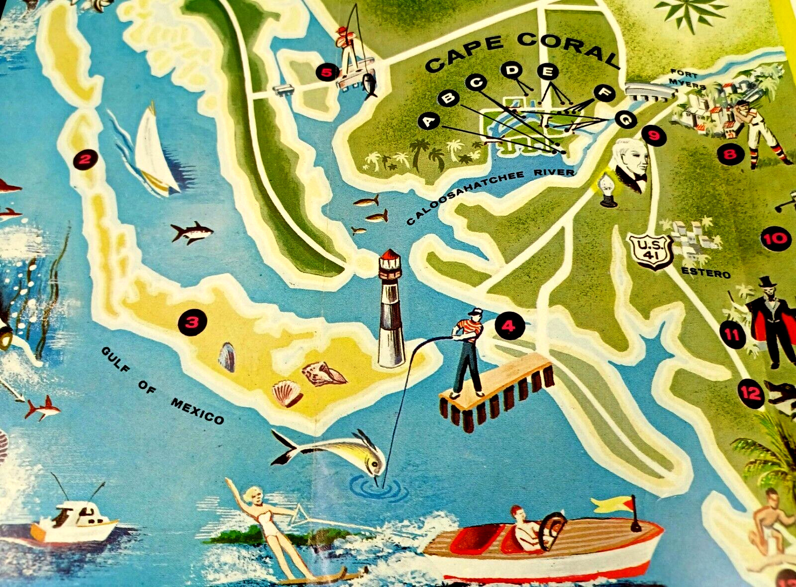 Vtg 1961 CAPE CORAL FLORIDA Brochure CALOOSAHATCHEE RIVER General Homesites Info