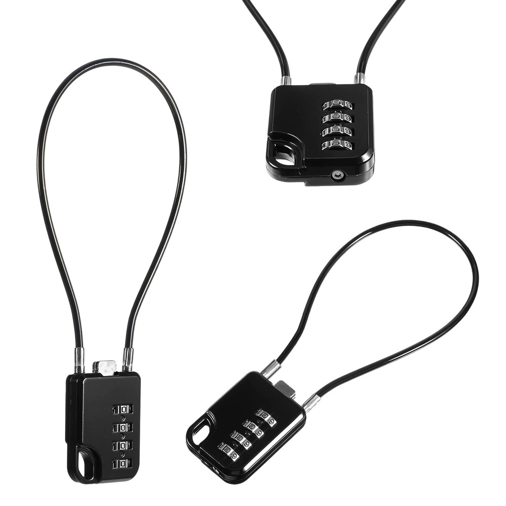 2 PCS Compact Design Resettable 4-Digit Combination Padlock with Small, Black