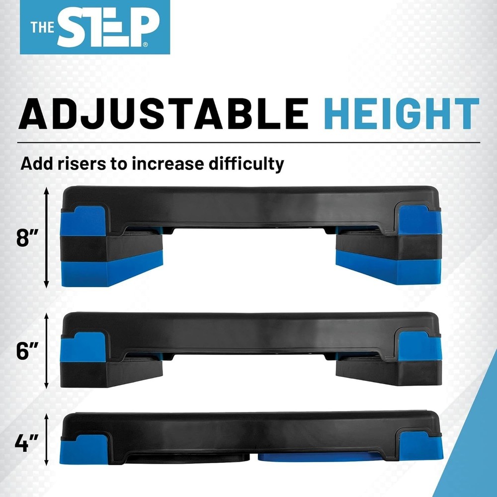 Compact Aerobic Step & Risers Set - 3 Adjustable Heights for Versatile Workouts