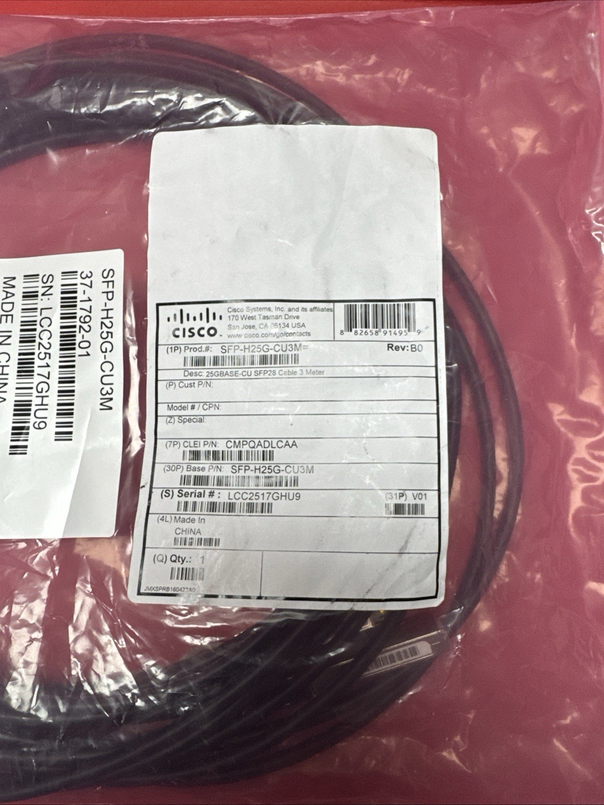 cisco SFP-H10GB-CU5M cable lot of 28 14 bags 2 on each bag