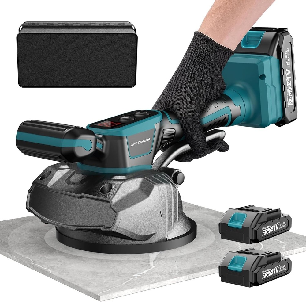 Cordless Tile Vibration Tool, LAKIX Tile Vibration Leveling Machine With 2 Batte