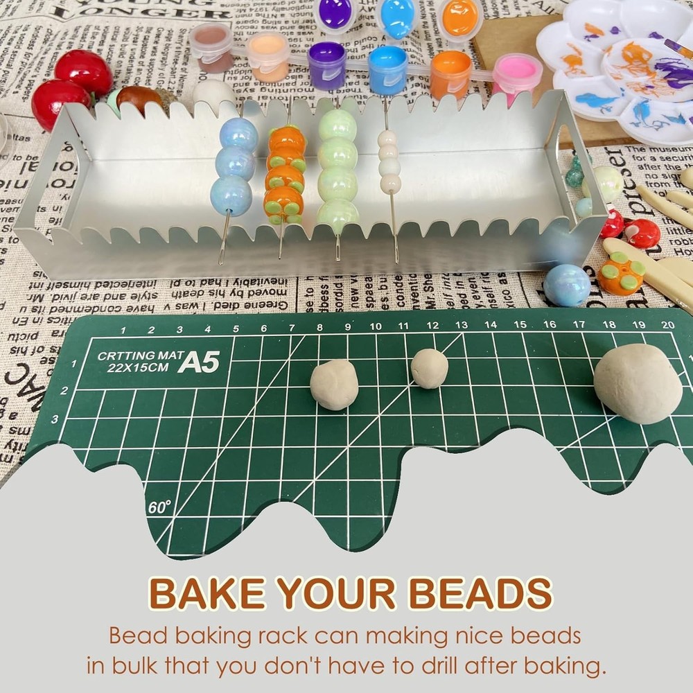 Bead Baking Rack for Polymer Clay Artistry - Lightweight & Stable Design