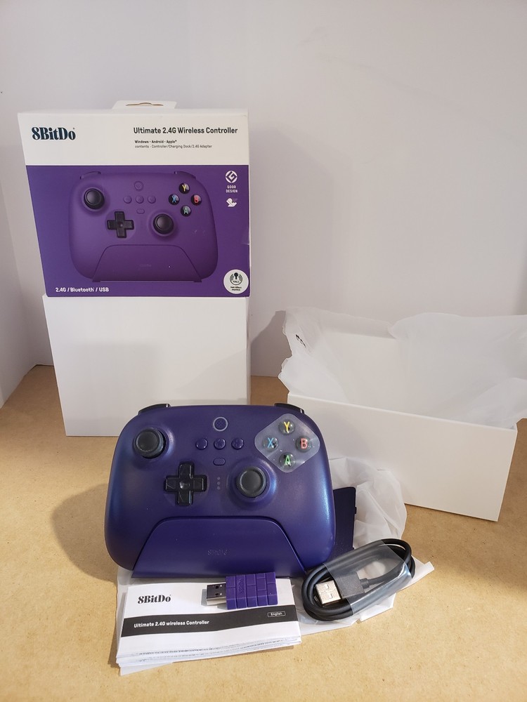 8Bitdo Ultimate 2.4G Wireless Controller with Dock PC Steam Apple Android Purple