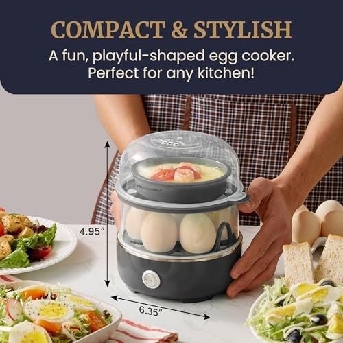 Egg cooker stainless steel 14-egg capacity black