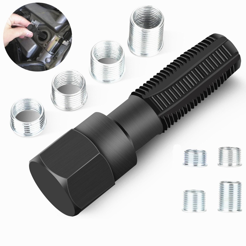M14 x1.25 Spark Plug Rethread Thread Repair Kit Reamer Tap with 4 Inserts D