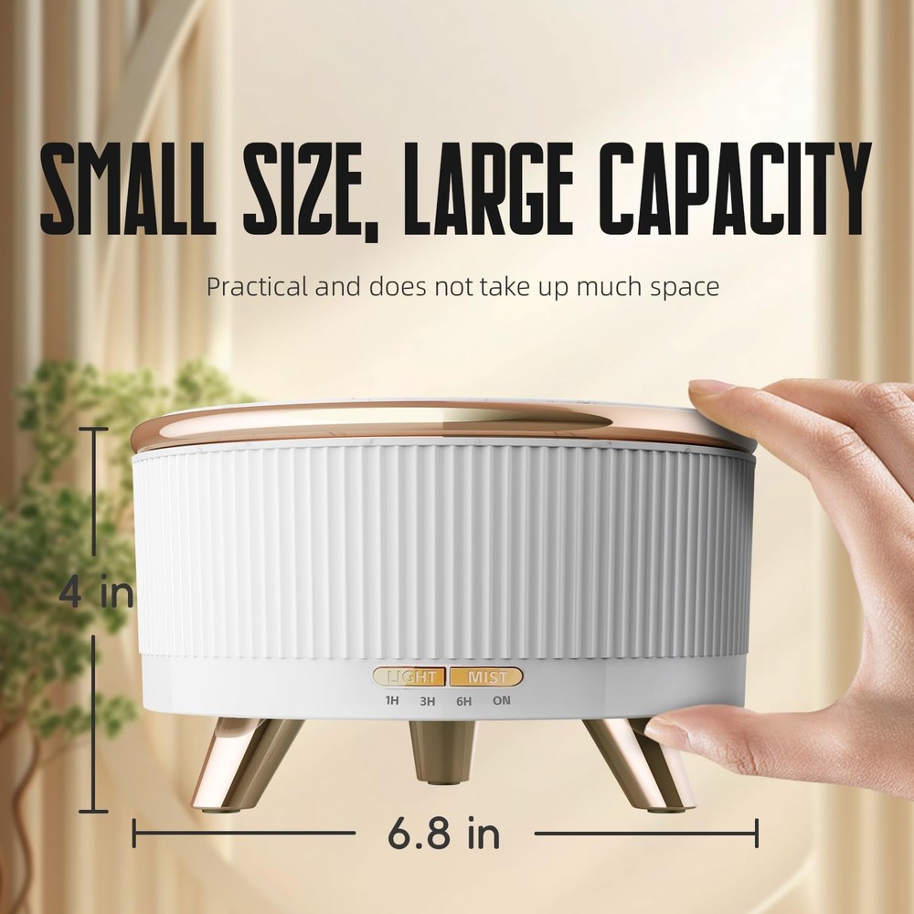 500ML Large Capacity Essential Oil Diffuser, Ultrasonic Aromatherapy White