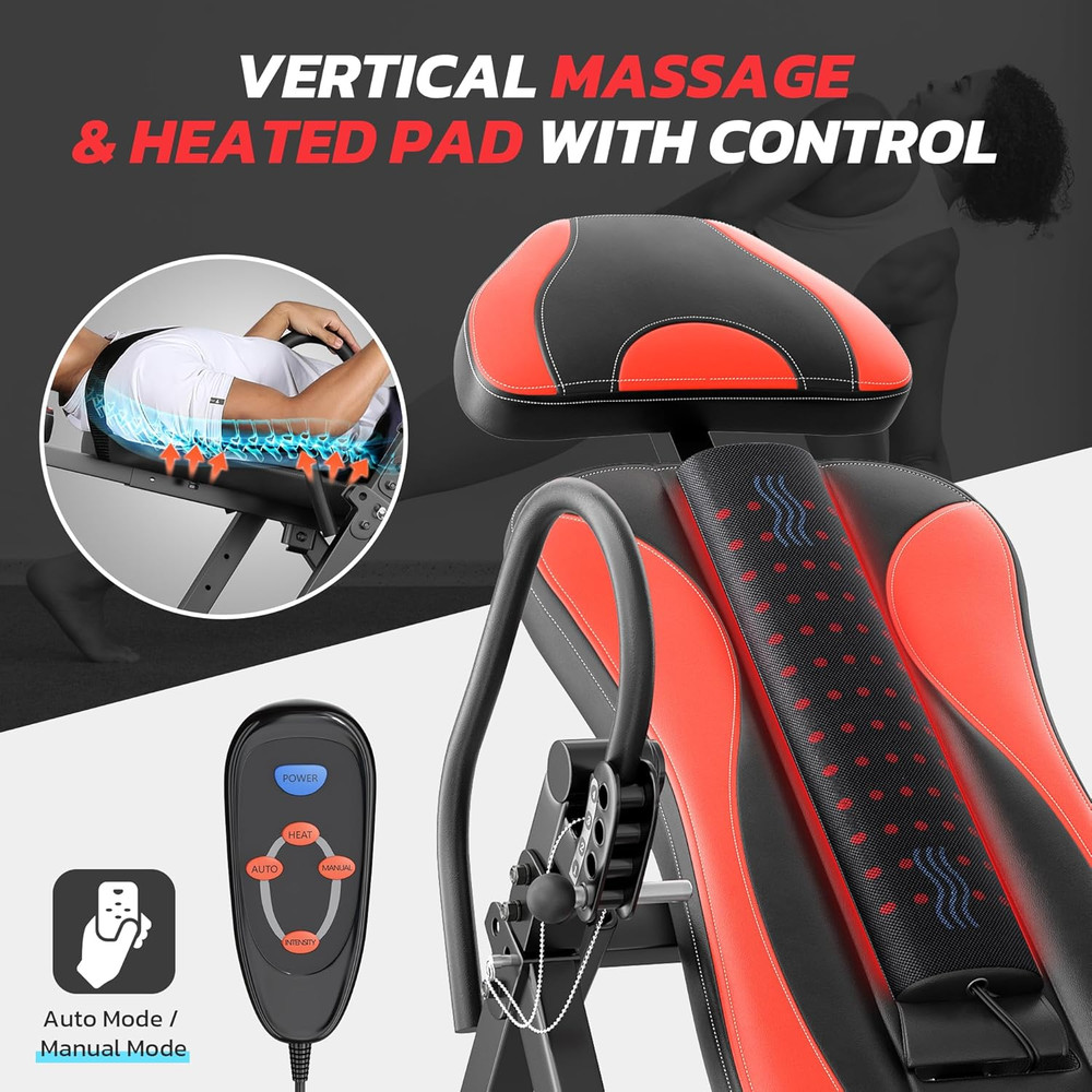 YOLEO Inversion Table Massage & Heat Inversion Table 2025 New Inversion Table fo