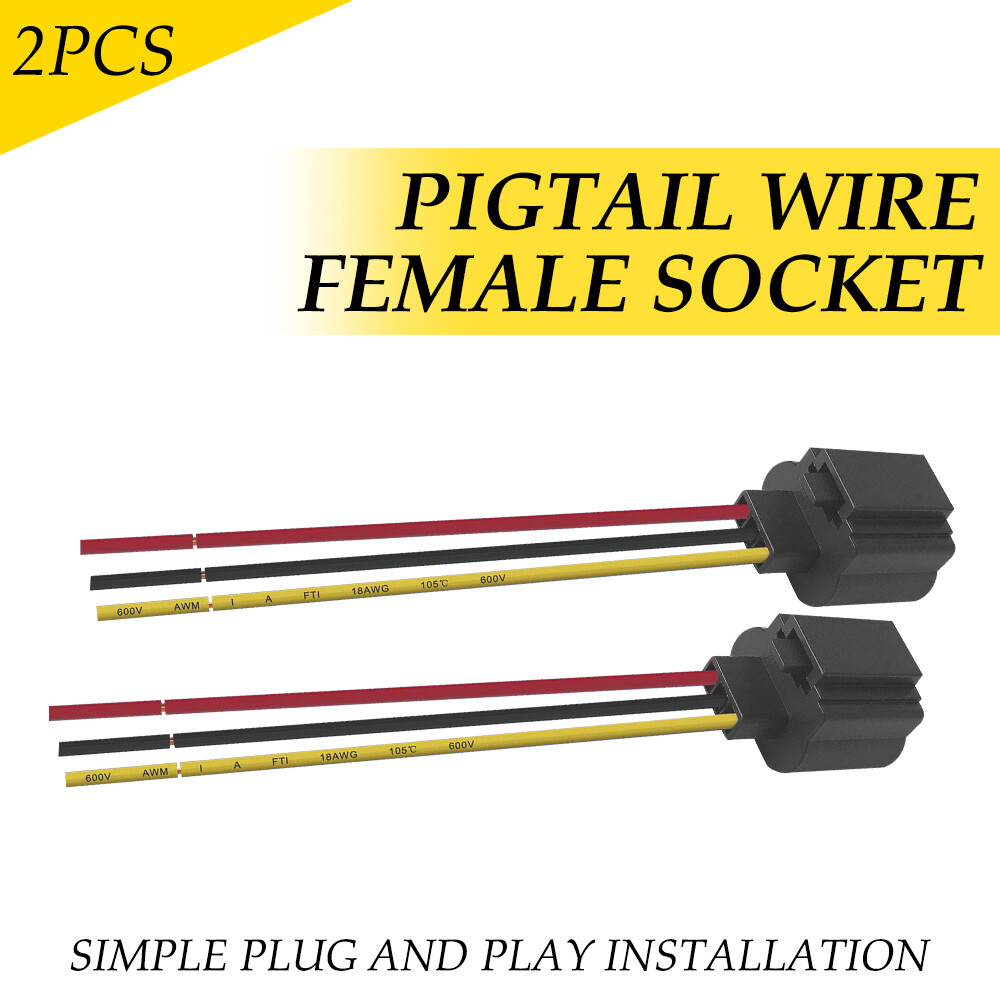 Harness 9008 Head Light Bulb Plug Repair H13 Socket Wire Pigtail Female for Ford