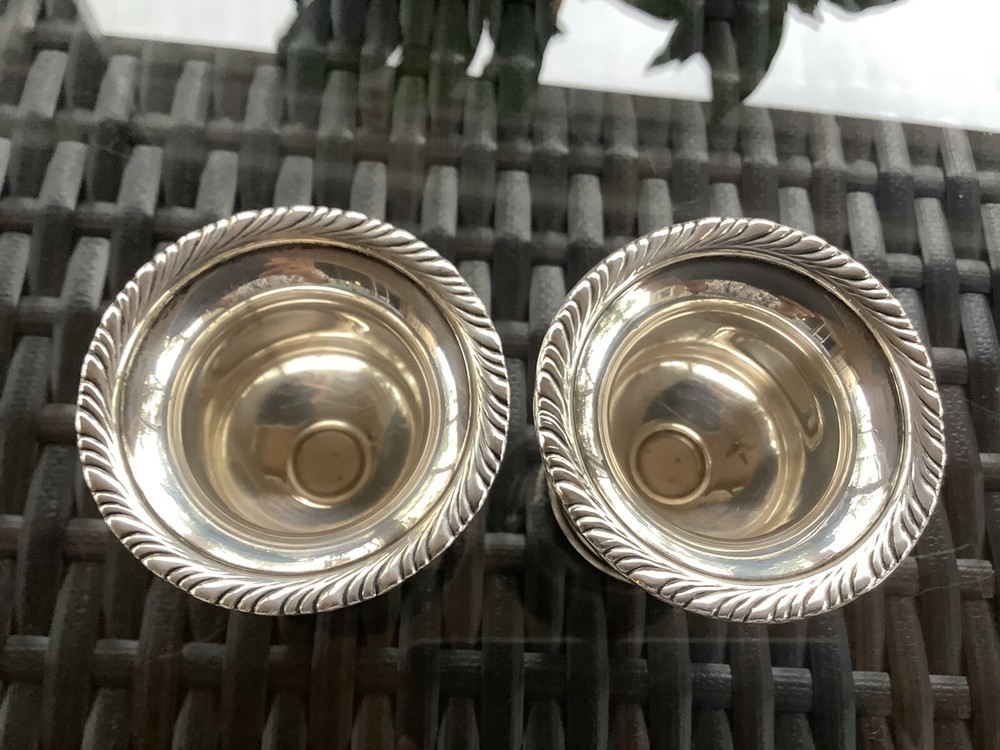 2 STERLING SILVER N.S. CO. TOOTH PICK HOLDERS (PAIR)
